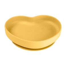 Canpol babies Silikonový talíř s přísavkou SRDCE | žlutý